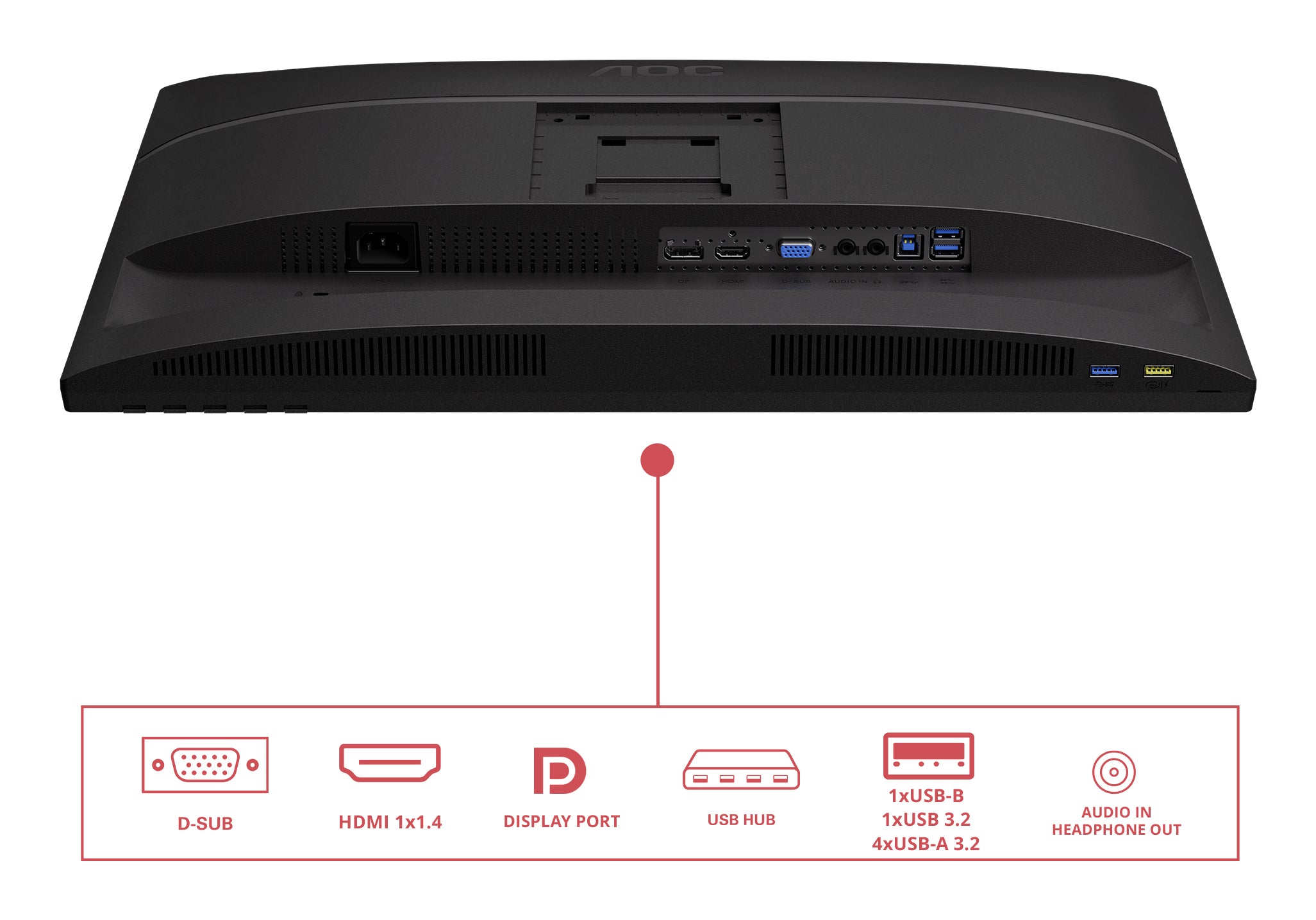 AOC E4 X24E4U écran plat de PC 61 cm (24") 1920 x 1200 pixels Full HD LED Noir