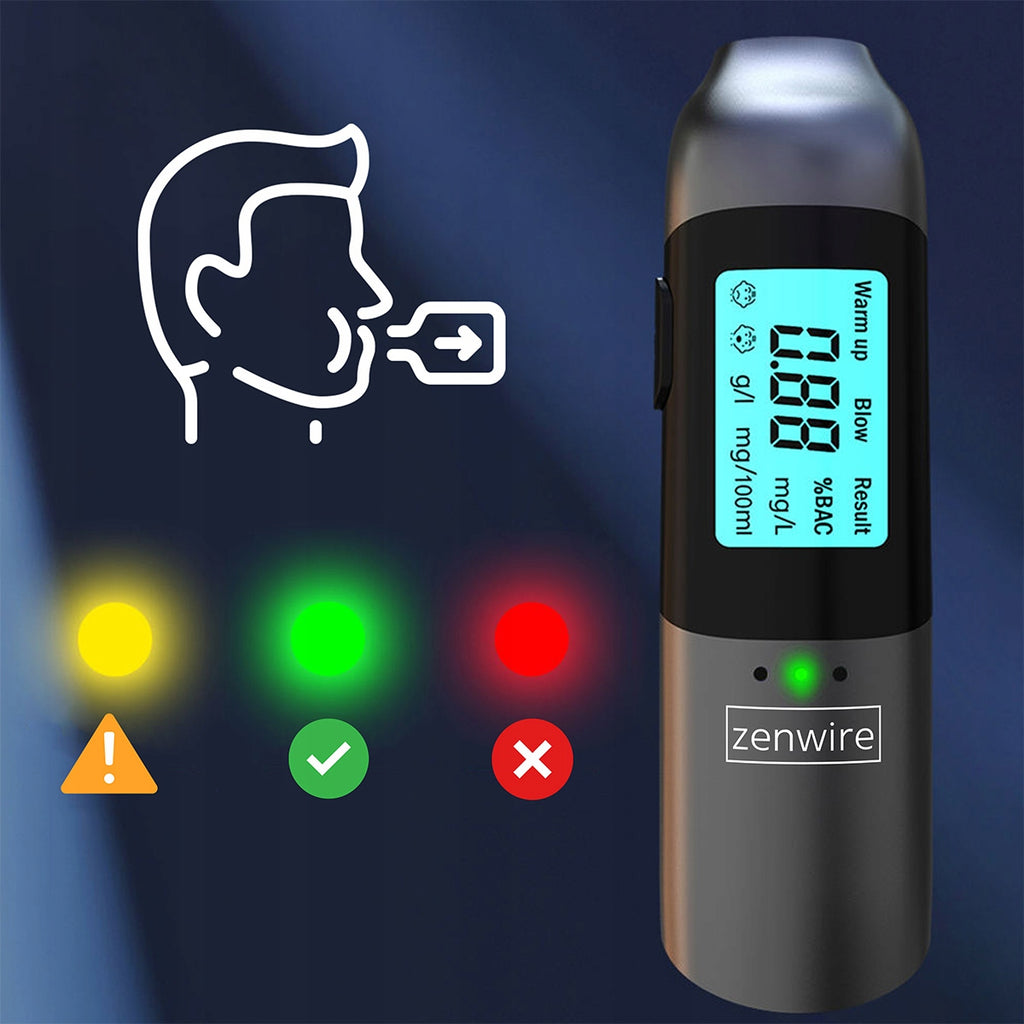 Alcootest professionnel de police sans embout buccal, rechargeable via USB-C, Zenwire MR702