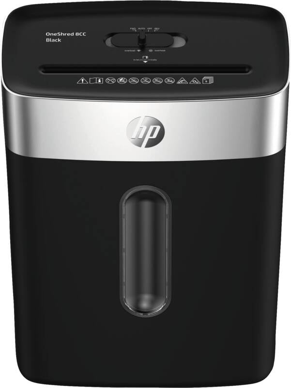HP OneShred 8CC Destructeur de Papier, Découpage en Particules, 22 cm, Noir