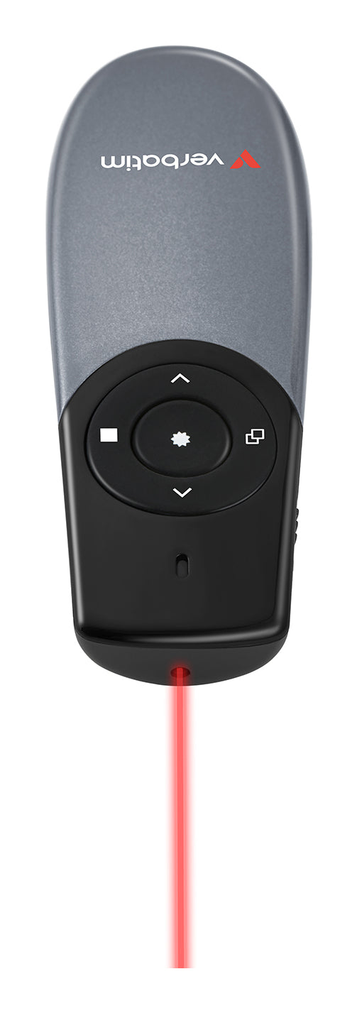 Verbatim 32365 Télécommande RF avec Pointeur Laser Rouge, Noir et Argent
