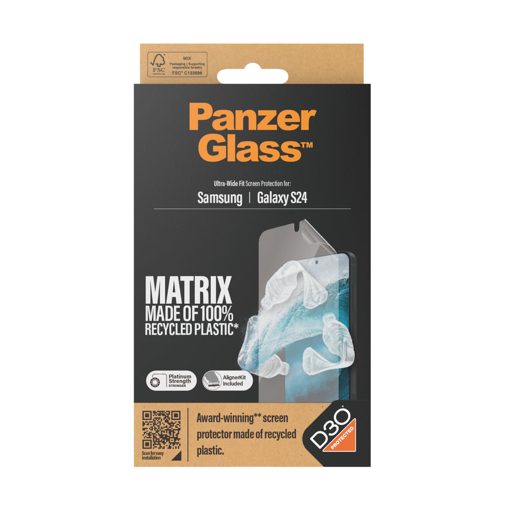 PanzerGlass PanzerGlass ® ECO MATRIX Screen Protector with D3O® Samsung Galaxy S24 | Ultra-Wide Fit w. AlignerKit Protection d'écran transparent 1 pièce(s)