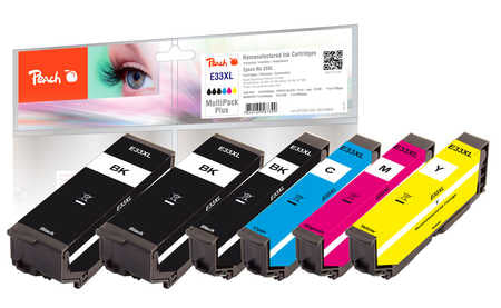 Peach 319804 cartouche d'encre 6 pièce(s) Compatible Noir, Cyan, Magenta, Photo noire, Jaune
