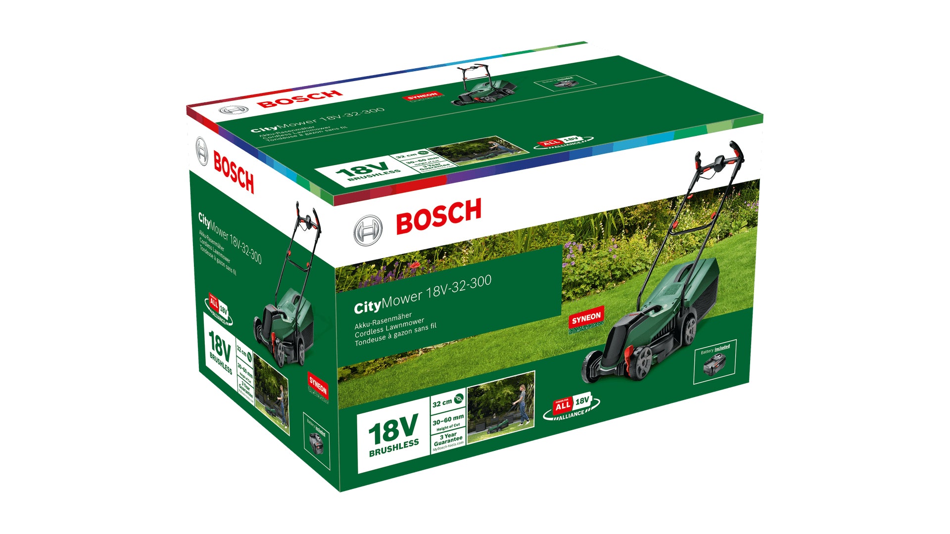 Bosch Bosch CityMower Tondeuse à gazon poussée Batterie Noir, Vert
