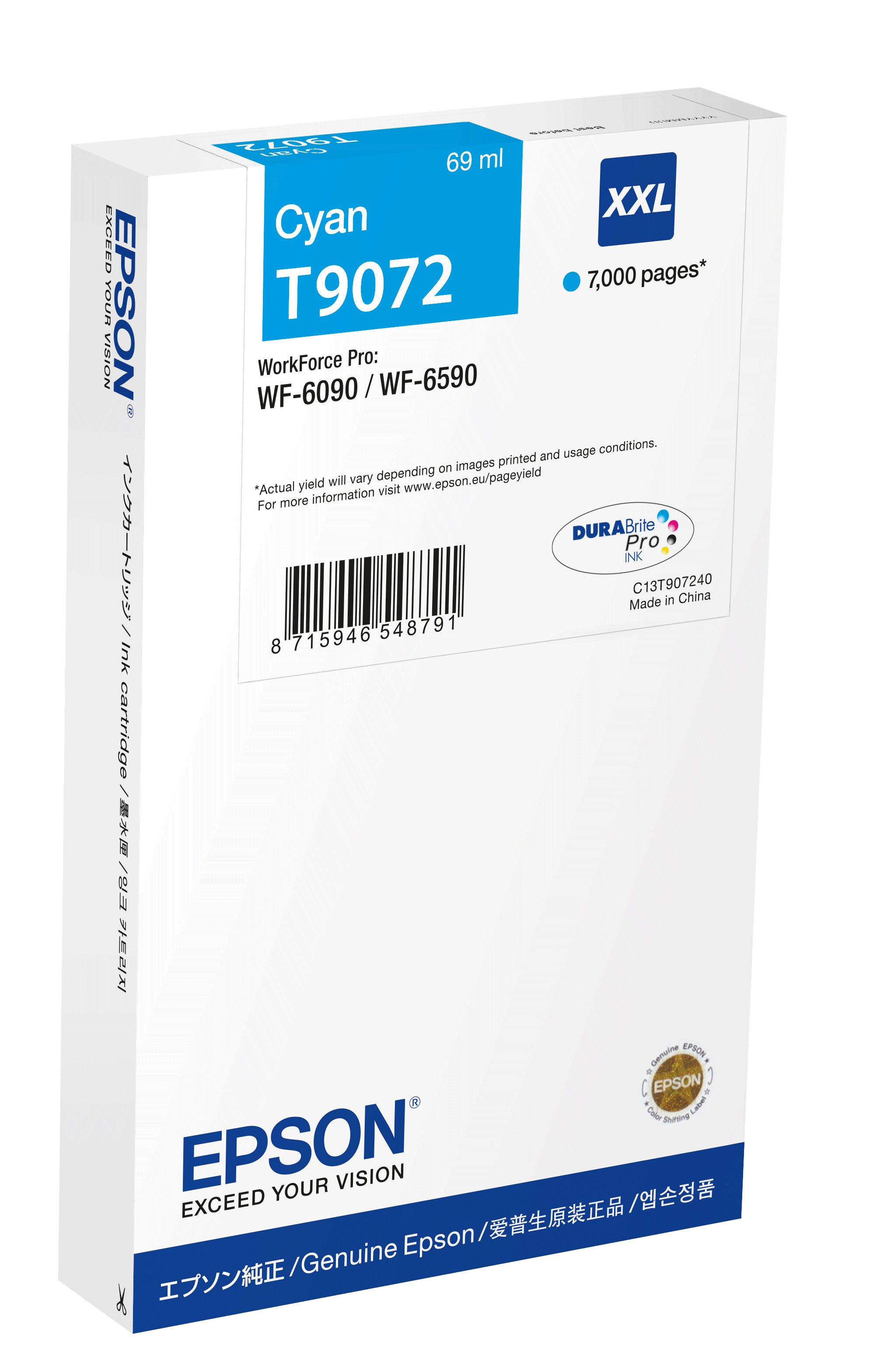 Epson C13T90724N cartouche d'encre 1 pièce(s) Original Rendement extra (super) élevé Cyan