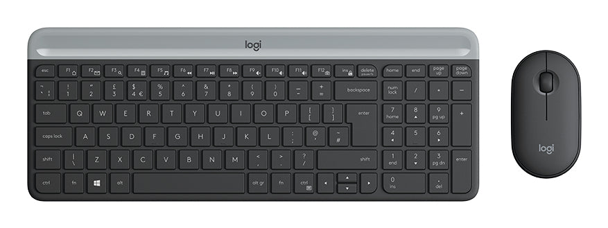 Logitech Logitech Slim Wireless Combo MK470 Sæt med mus og tastatur Trådløs Tysk