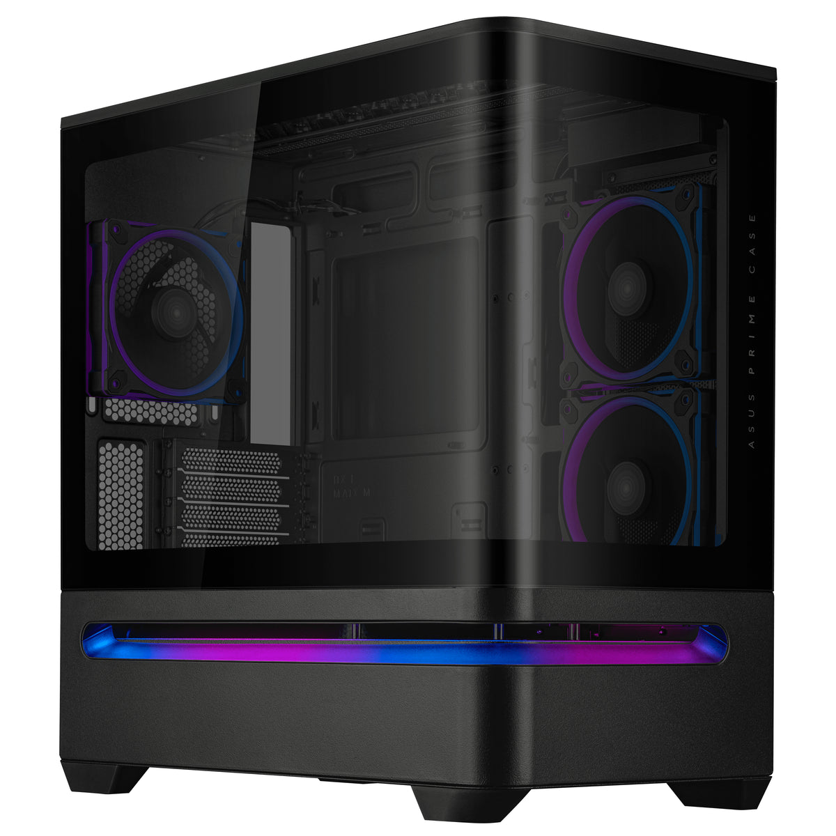 ASUS Prime AP202 ARGB Mini Tower, Boîtier PC mATX, Verre Trempé Panoramique, Noir