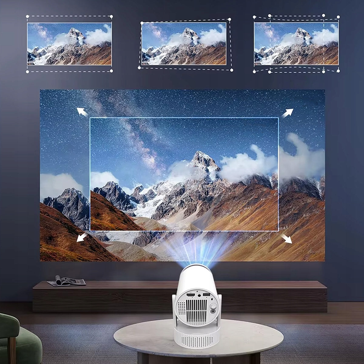 Mini-projecteur Android portable avec Wi-Fi, projection Full HD et Bluetooth, équipé d'une batterie Zenwire K400