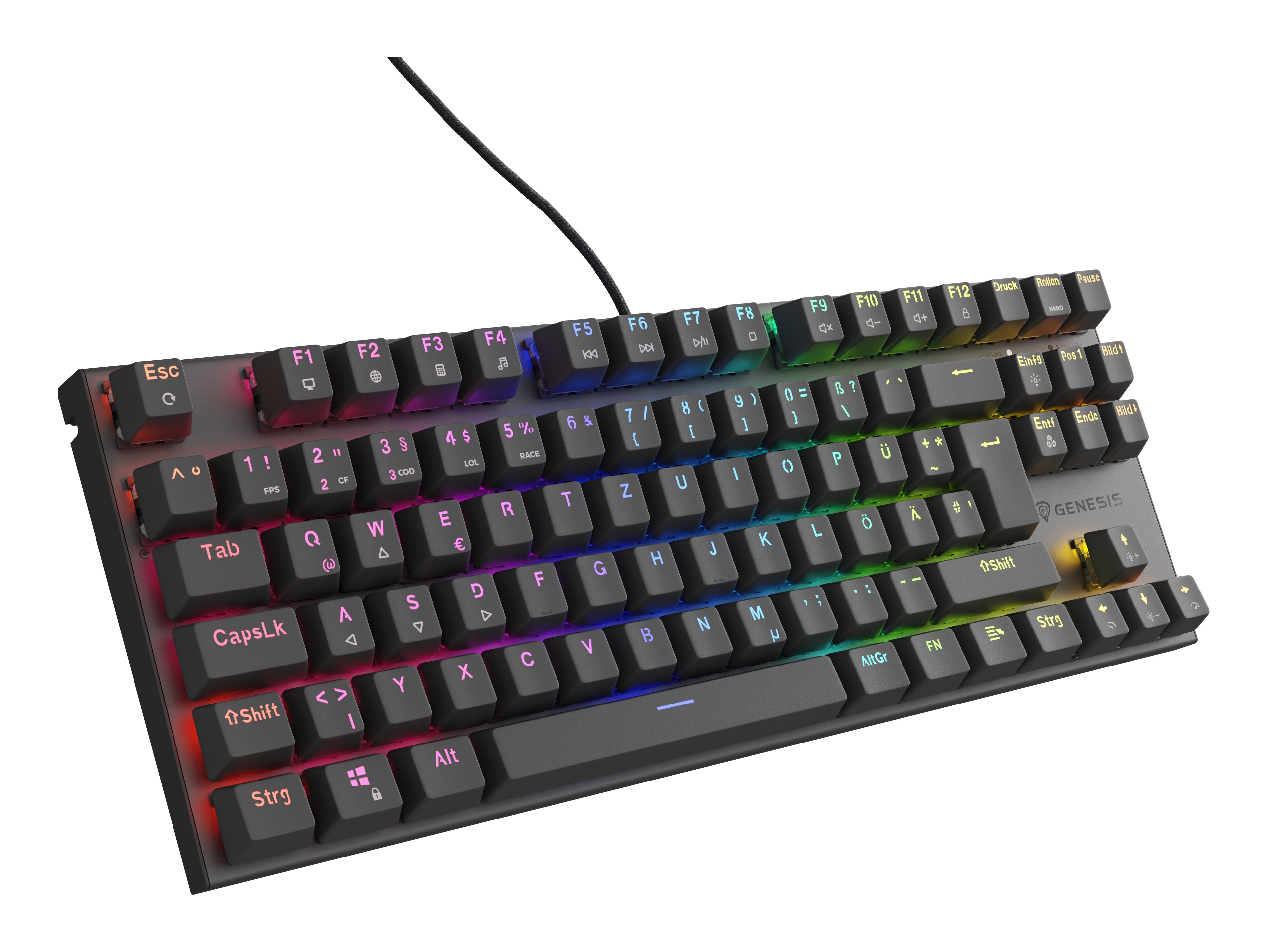 GENESIS Thor 303 TKL clavier Gaming USB QWERTZ Allemand Noir