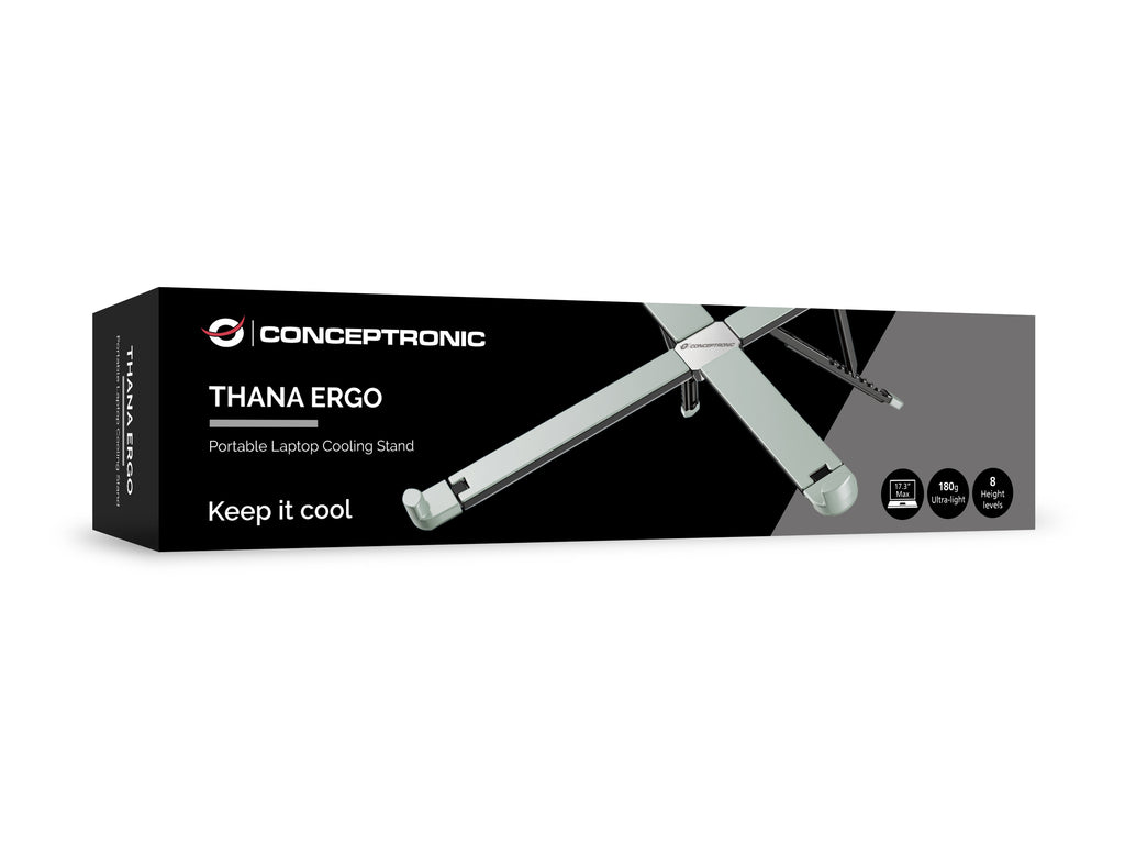Conceptronic THANA11G Support pour Ordinateurs Portables, Gris, jusqu'à 43,9 cm (17.3")