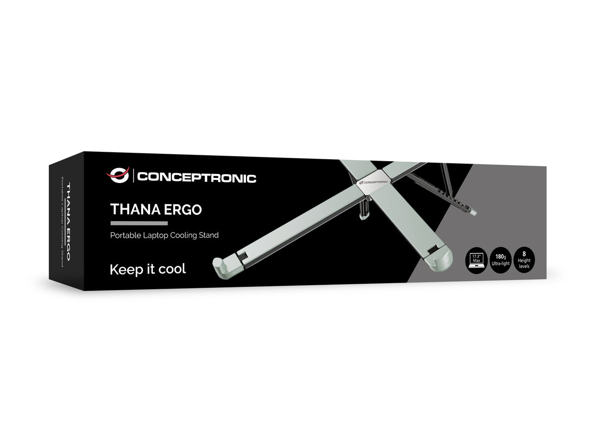 Conceptronic THANA11G Support pour Ordinateurs Portables, Gris, jusqu'à 43,9 cm (17.3")