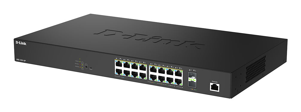 D-Link DMS-1250-18P/E commutateur réseau Géré L2 2.5G Ethernet (100/1000/2500) Connexion Ethernet, supportant l'alimentation via ce port (PoE) Noir - vue 3