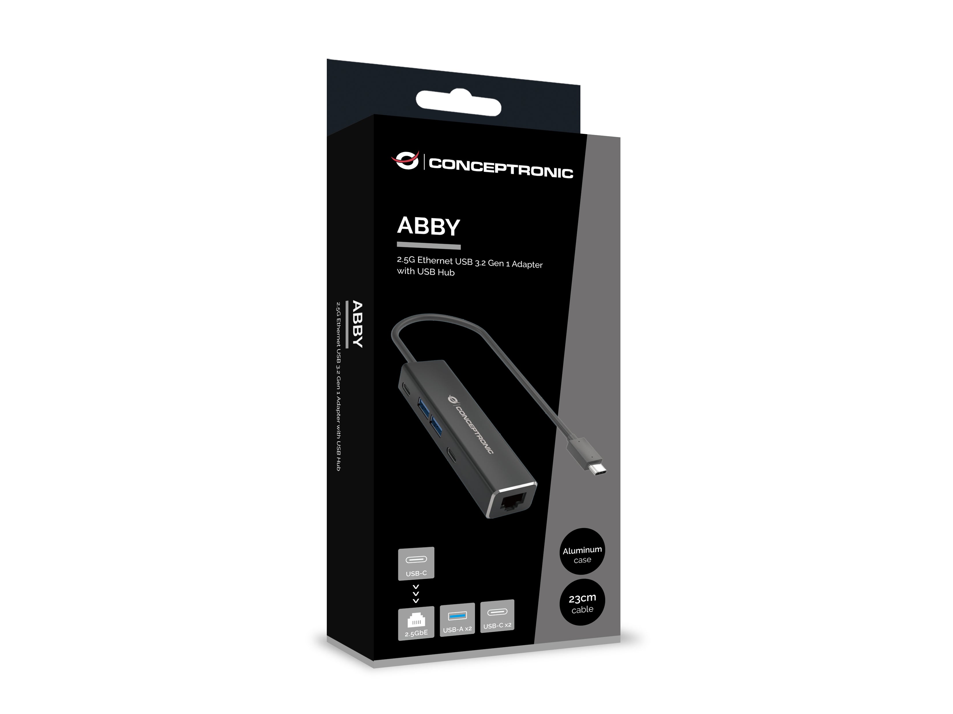 Conceptronic ABBY14B station d'accueil Avec fil USB 3.2 Gen 1 (3.1 Gen 1) Type-C Gris