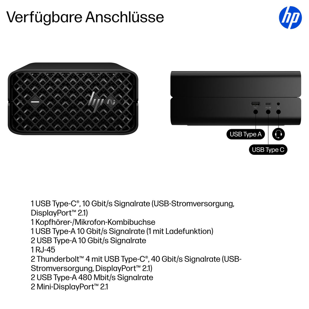 HP Workstation Z2 G1a Mini Ryzen AI Max+ Pro 395 128GB 2TB AMD Radeon 8060S Windows 11 Pro