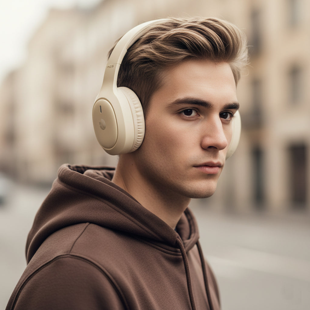 NGS Artica Tempest Beige Casque Avec fil &sans fil Arceau Appels/Musique USB Type-C Bluetooth