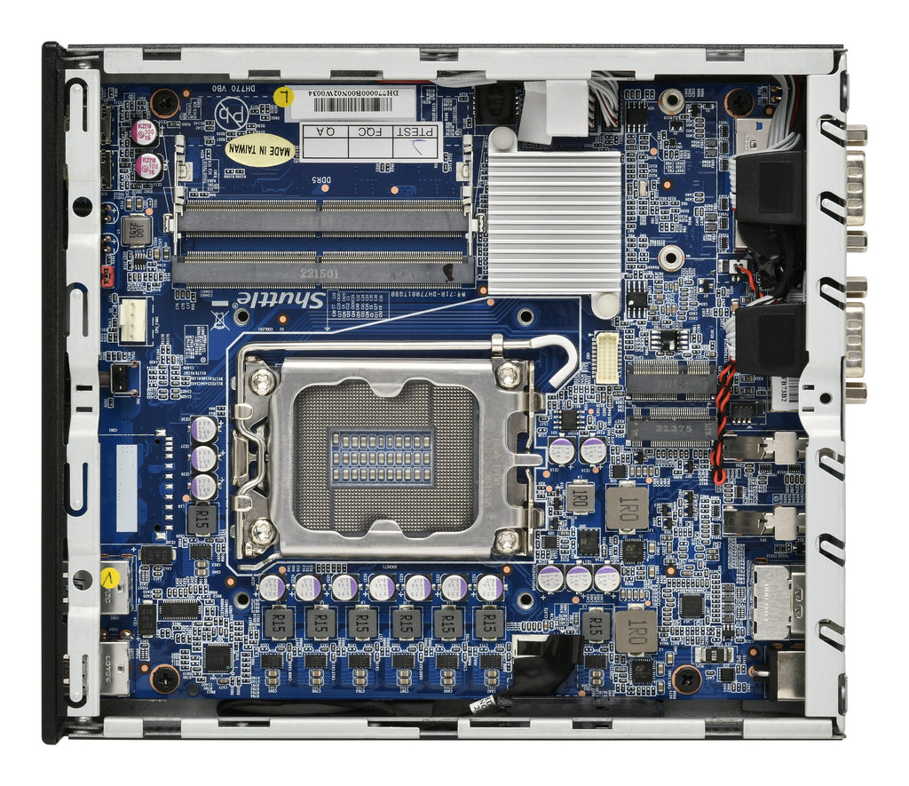 Shuttle Slim PC DH770 , S1700, 2x HDMI, 2x DP , 2x 2.5G LAN, 2x COM, 8x USB, 1x 2.5", 2x M.2, fonctionnement permanent 24/7, attaches VESA