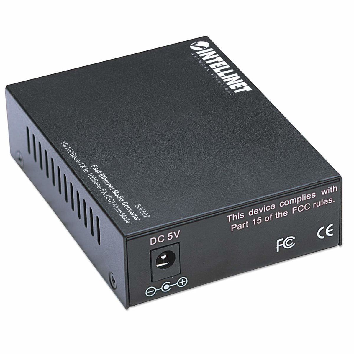 Intellinet 506502 Convertisseur de Média Fast Ethernet 100 Mbit/s 1310 nm Multimode Noir