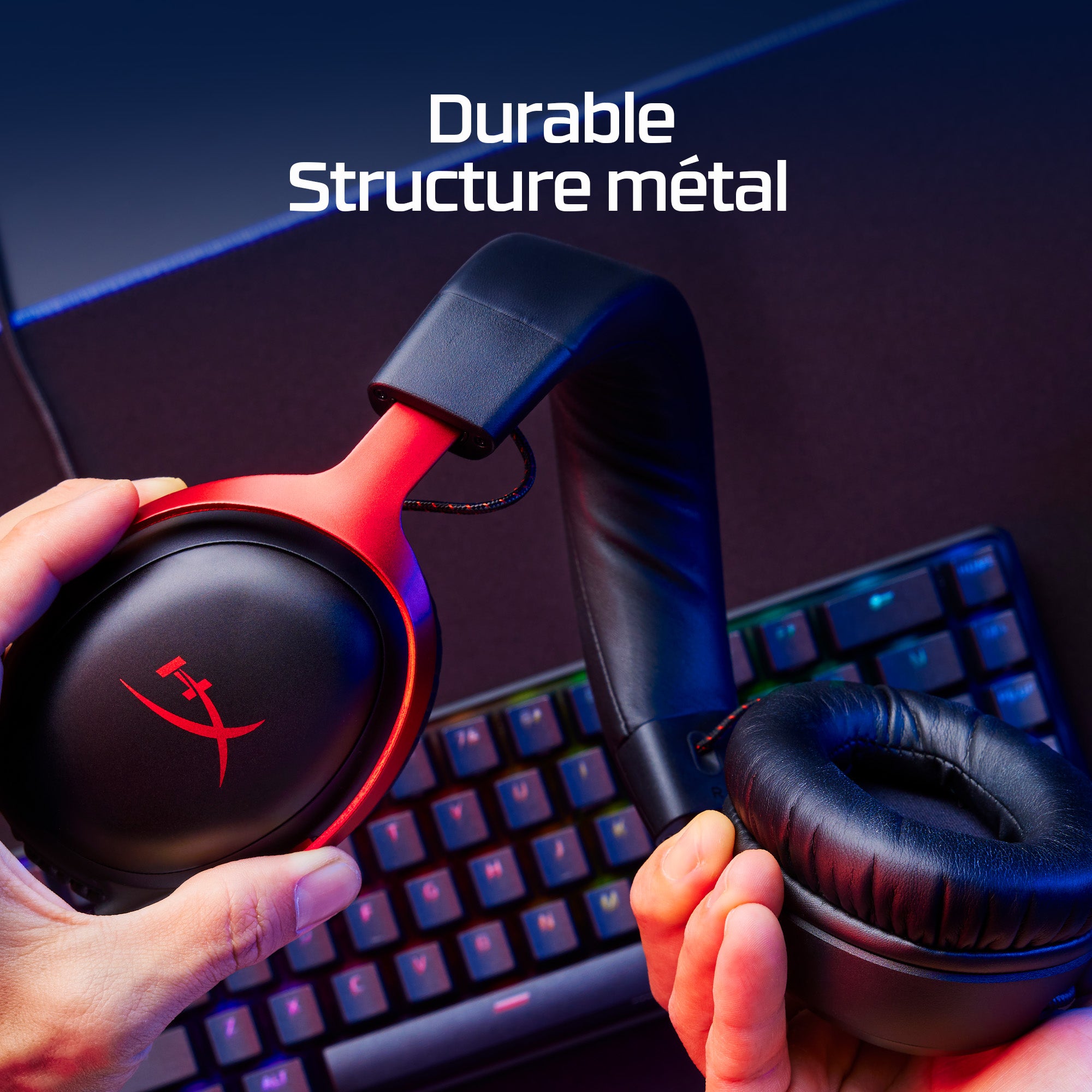 HyperX Cloud III — Casque de jeu (noir/rouge)