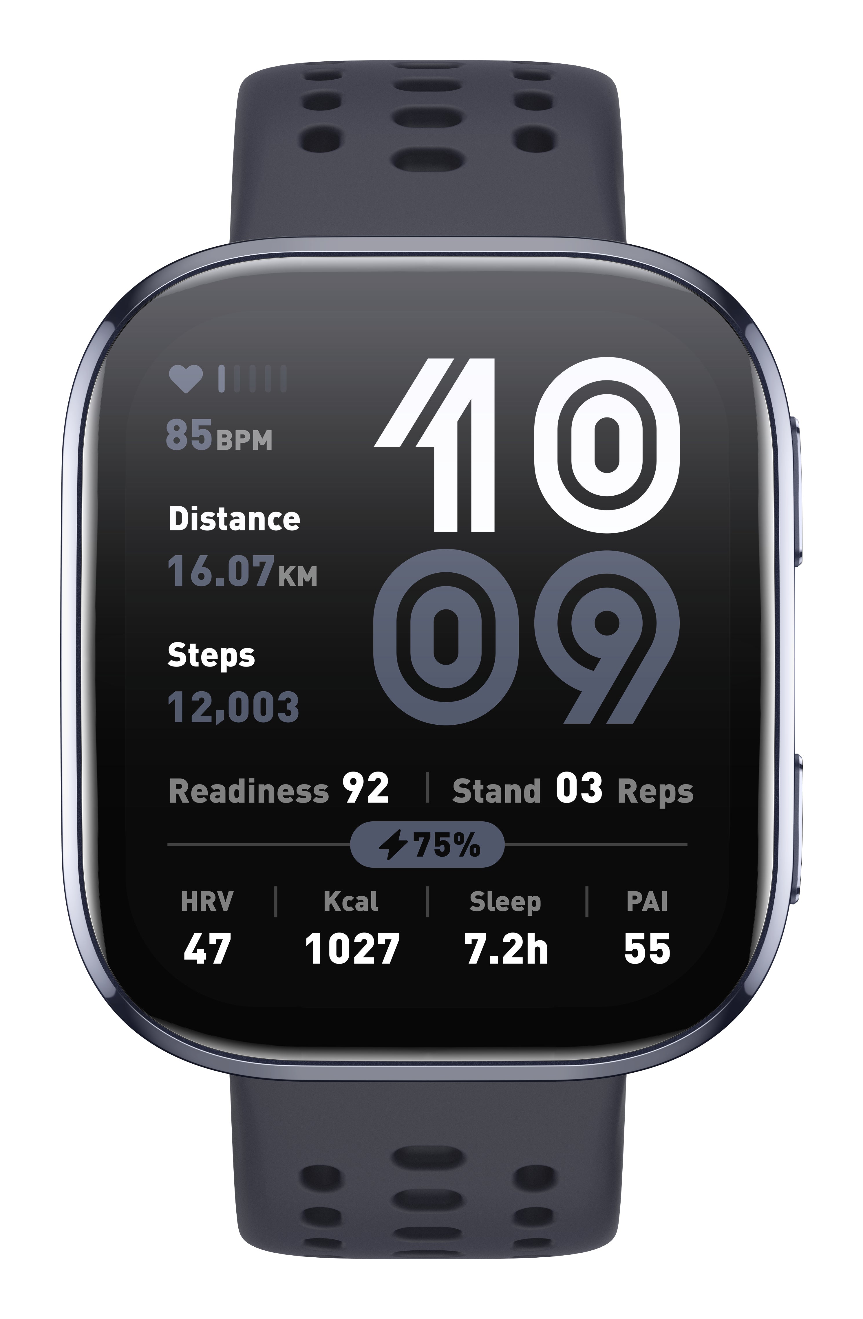Amazfit Bip 6 Black 5 cm (1.97") AMOLED Numérique 390 x 450 pixels Écran tactile Noir GPS (satellite)