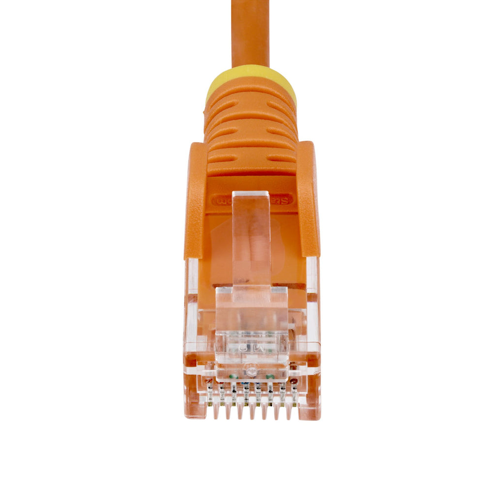 StarTech.com Câble Ethernet CAT6 Orange Fin de 7m, Sans Accroc, 100W PoE, UTP, LSZH, Fil de Cuivre Pur 28AWG, Cordon Patch Réseau RJ45 avec Serre-Câble, Contrôlé Fluke