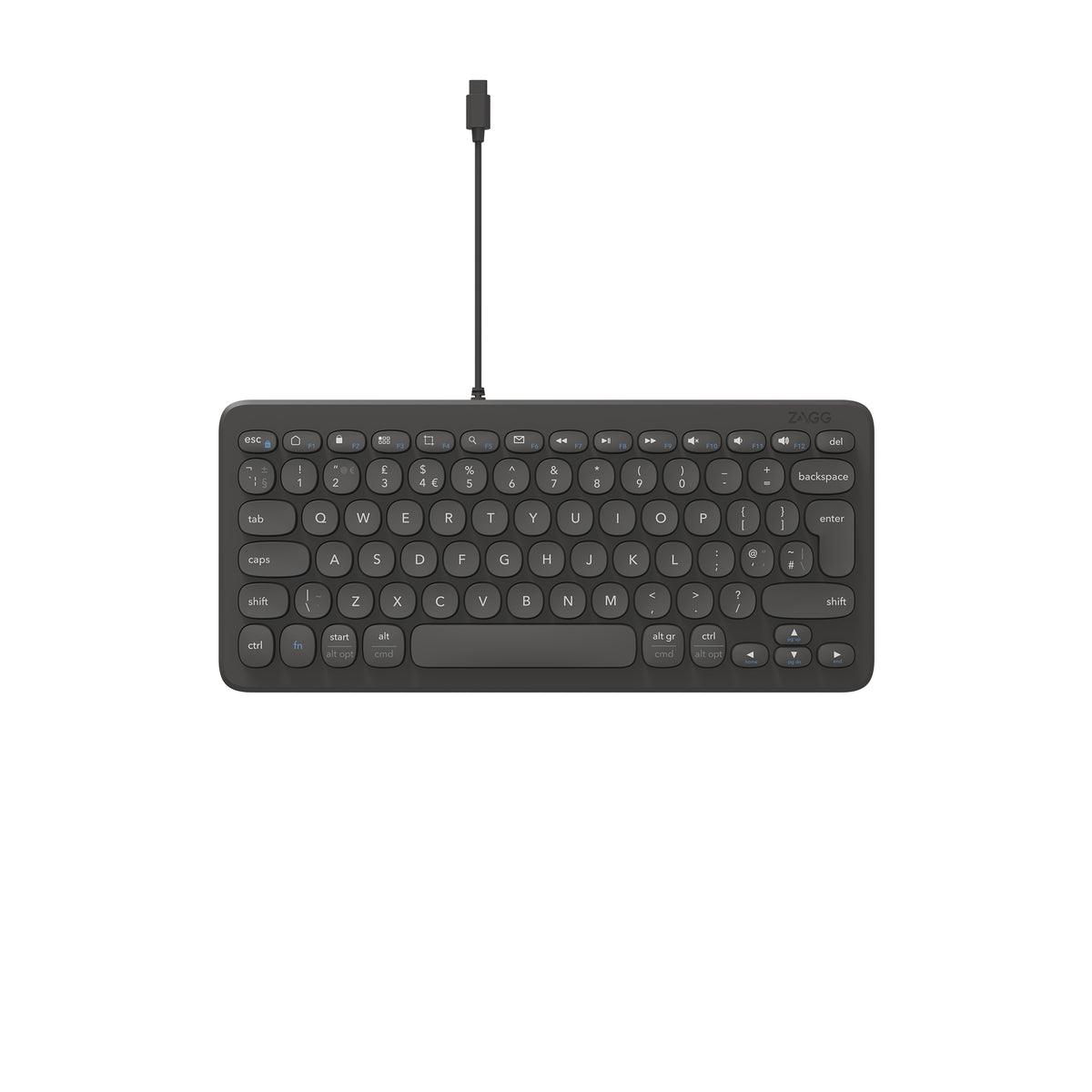 ZAGG Connect Keyboard 12C Clavier Universel USB QWERTY Nordique Noir
