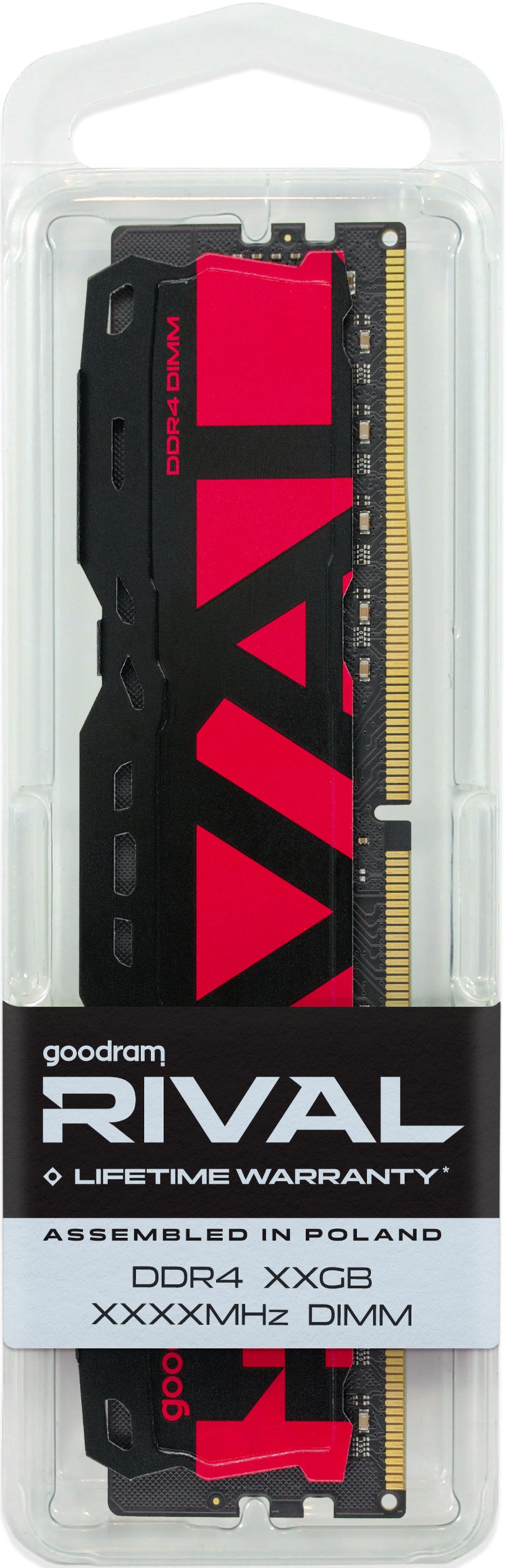 Goodram *DDR4 Rival Radiant 32GB (2*16)/3200 CL16 Red module de mémoire 32 Go 2 x 16 Go 3200 MT/s 288-pin DIMM