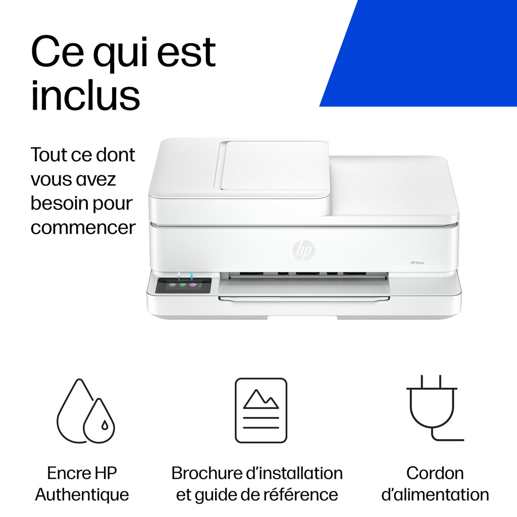 Imprimante Couleur Tout-en-Un Sans Fil ENVY 6530e, Impression Photo et Instant Ink
