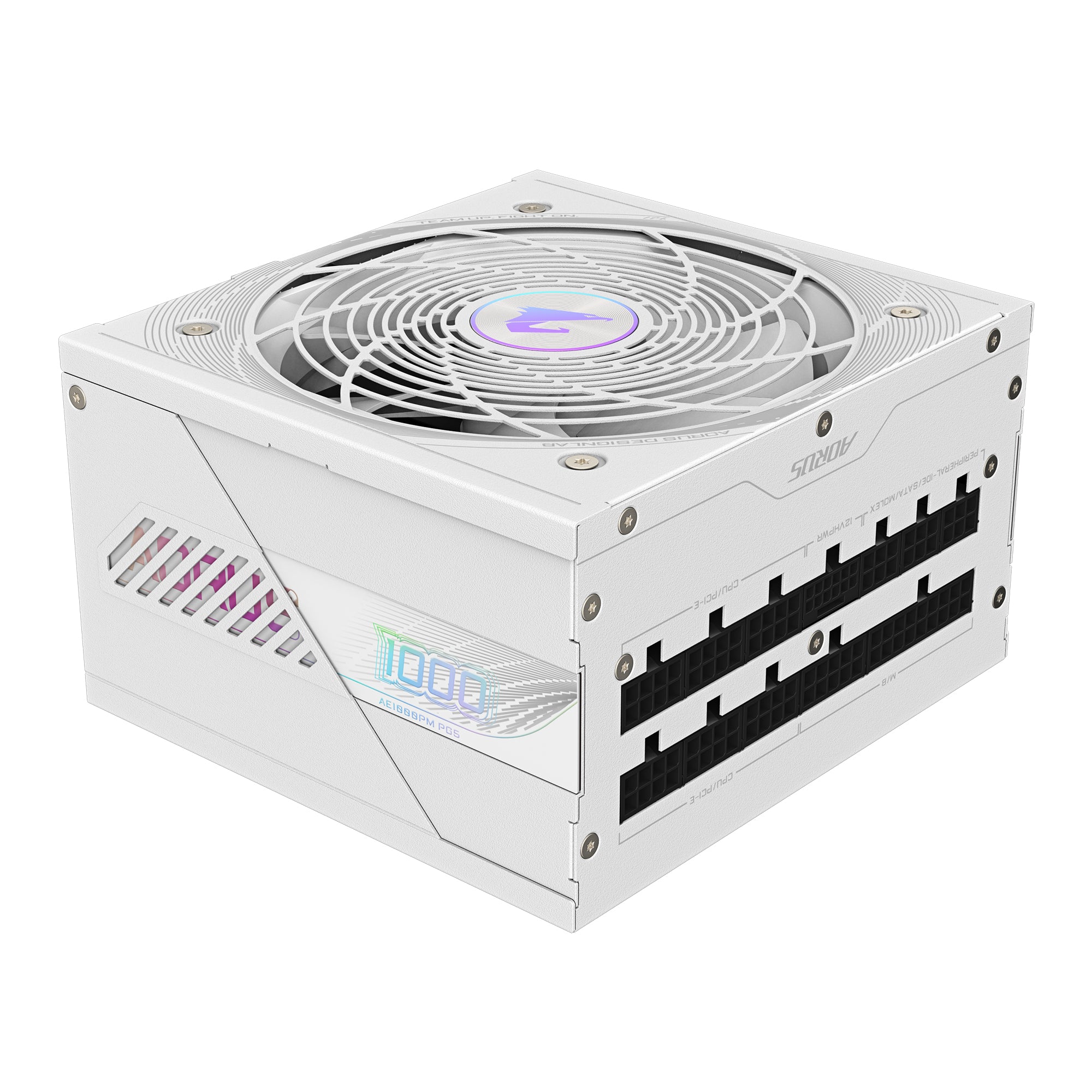 GIGABYTE AORUS ELITE P1000W ICE Alimentation - PCIe 5.0, 80 PLUS Platinum, Conception entièrement modulaire, Ventilateur de 120 mm, Compatible ATX 3.0, Prise EU