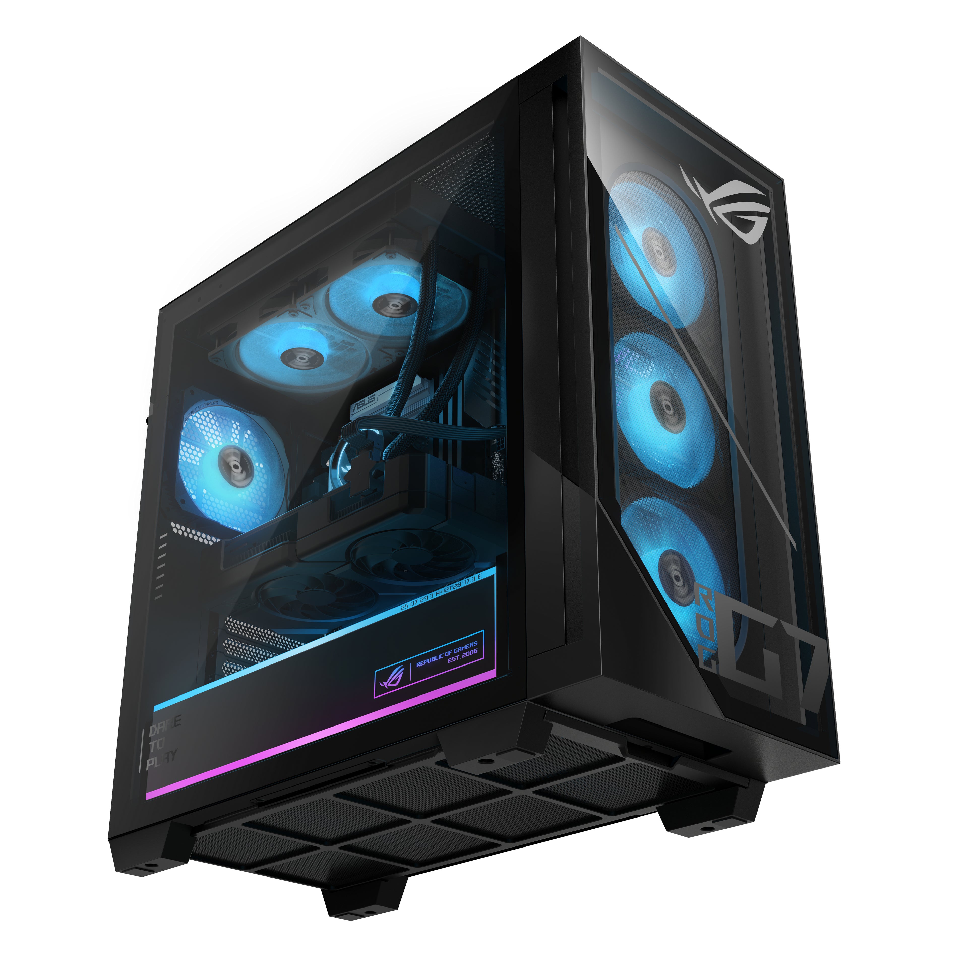 ASUS ASUS ROG G700 GM700TZ-R9800X064W AMD Ryzen™ 7 9800X3D 64 Go DDR5-SDRAM 1 To SSD NVIDIA GeForce RTX 5070 Windows 11 Home Tower PC Noir