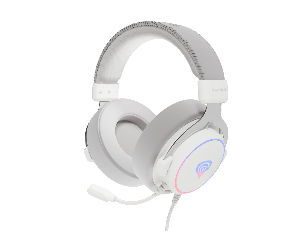GENESIS Neon 764 Casque Avec fil Arceau Gaming USB Type-A Blanc - vue 8