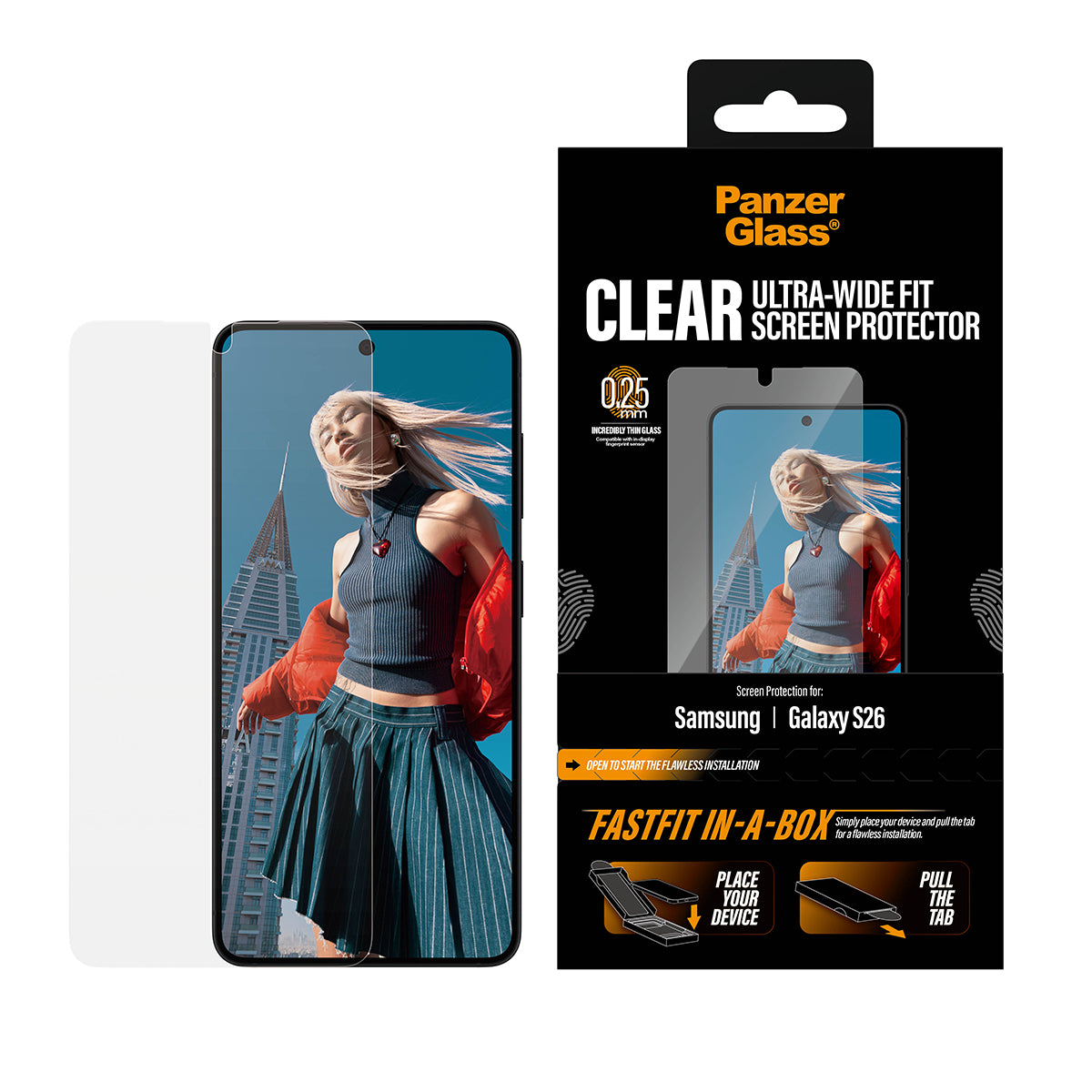 PanzerGlass ® Screen Protector Samsung Galaxy S26 | Ultra-Wide Fit w. Fastfit in-a-box Protection d'écran transparent 1 pièce(s)