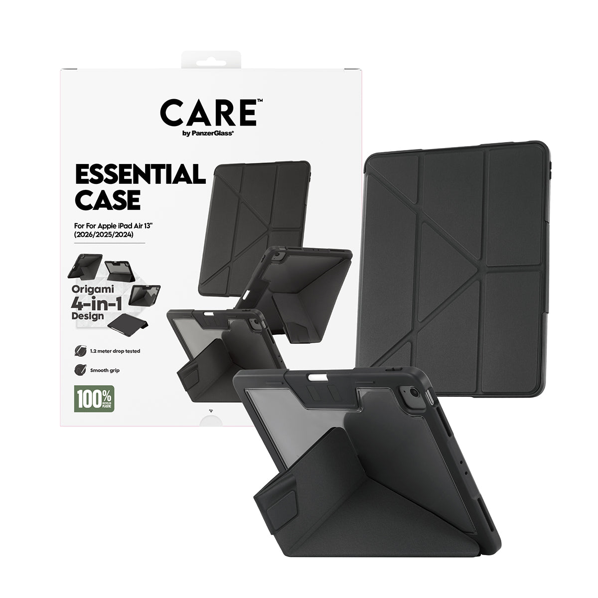 PanzerGlass CARE™ by ®™ by Essential Case Black iPad Air 13" (2024-2026) coque de protection pour téléphones portables H