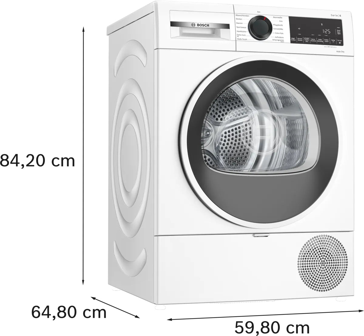 Bosch Bosch Serie 6 WQG241001 sèche-linge Pose libre Charge avant 9 kg Blanc
