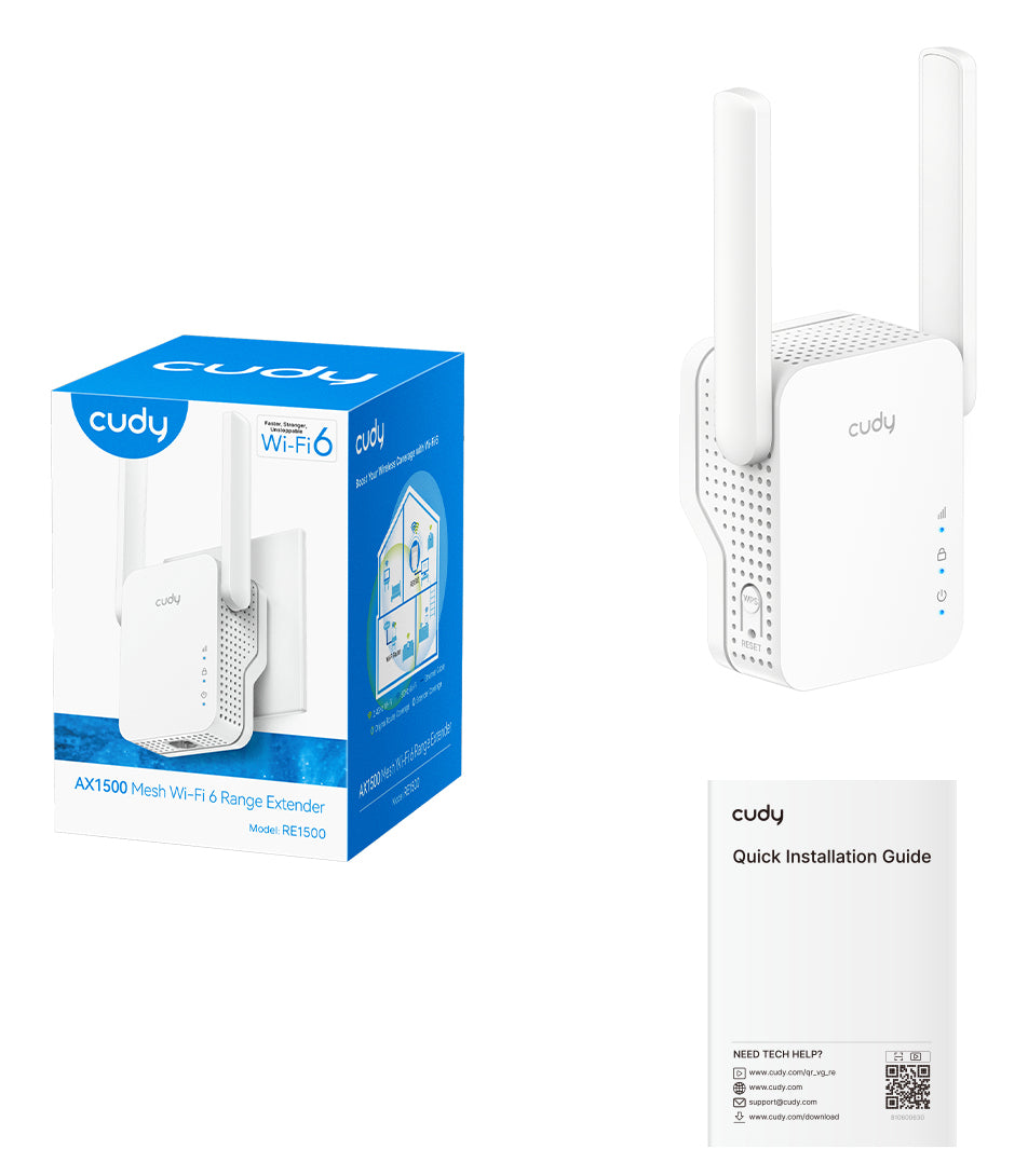 Cudy AX1500 Répéteur réseau Blanc 10, 100 Mbit/s