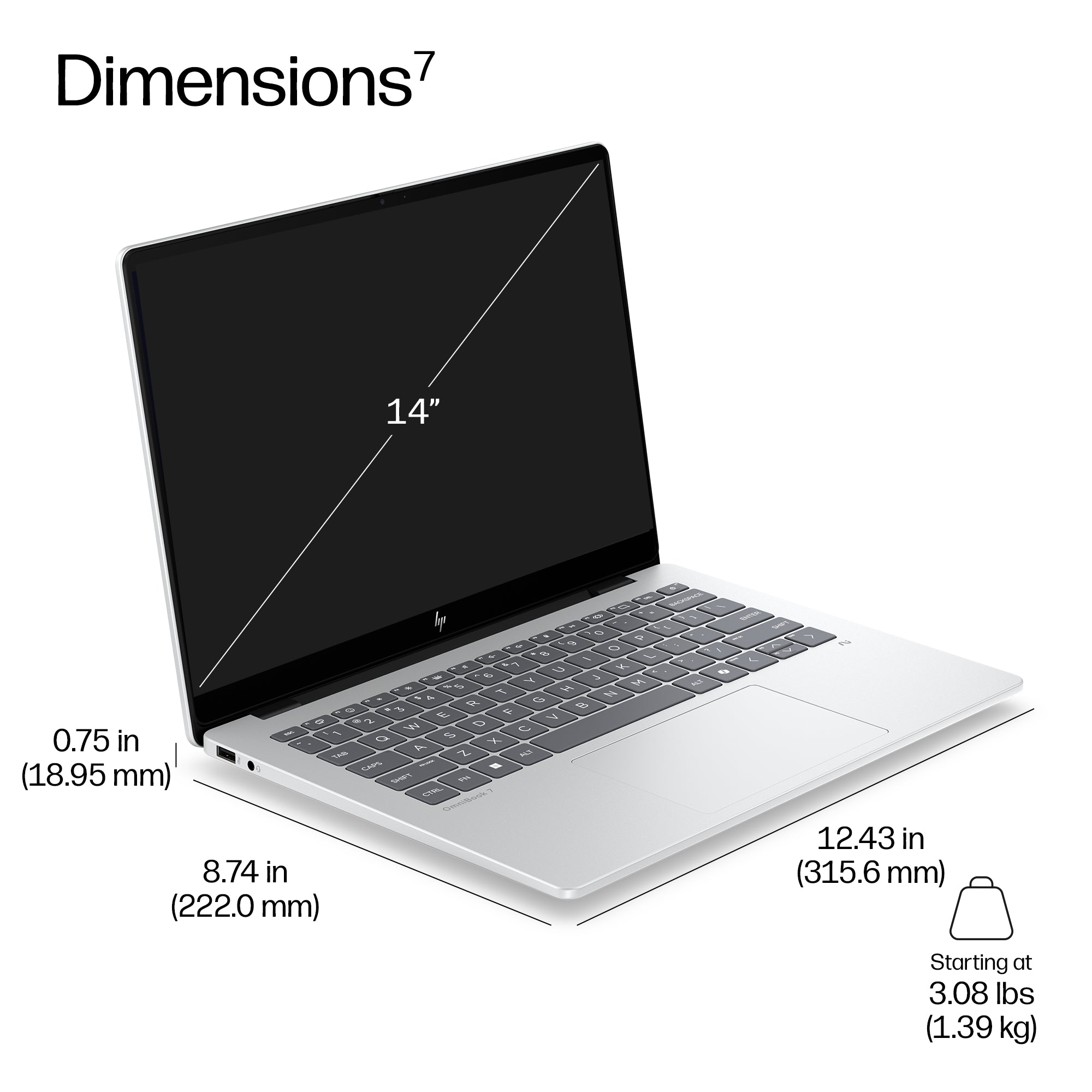 HP EliteBook 8 G2i Next Gen AI PC Copilot+ PC Intel Core Ultra 7 355 Laptop 35.6 cm (14") WUXGA 16 GB DDR5-SDRAM 512 GB SSD Wi-Fi 7 (802.11be) Windows 11 Pro Silver