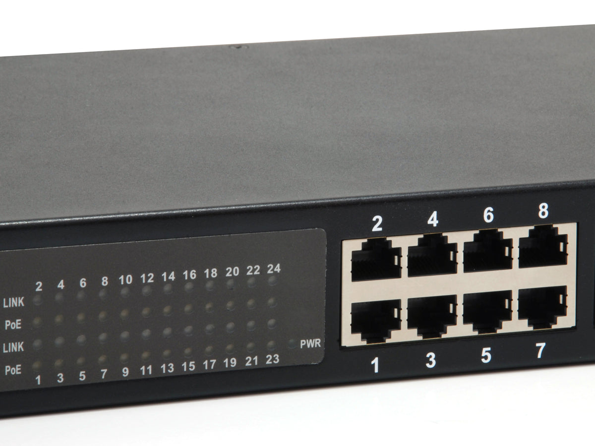 LevelOne GEP-2421W150 Commutateur Réseau Non-géré Gigabit Ethernet PoE, 24 Ports RJ-45, Noir
