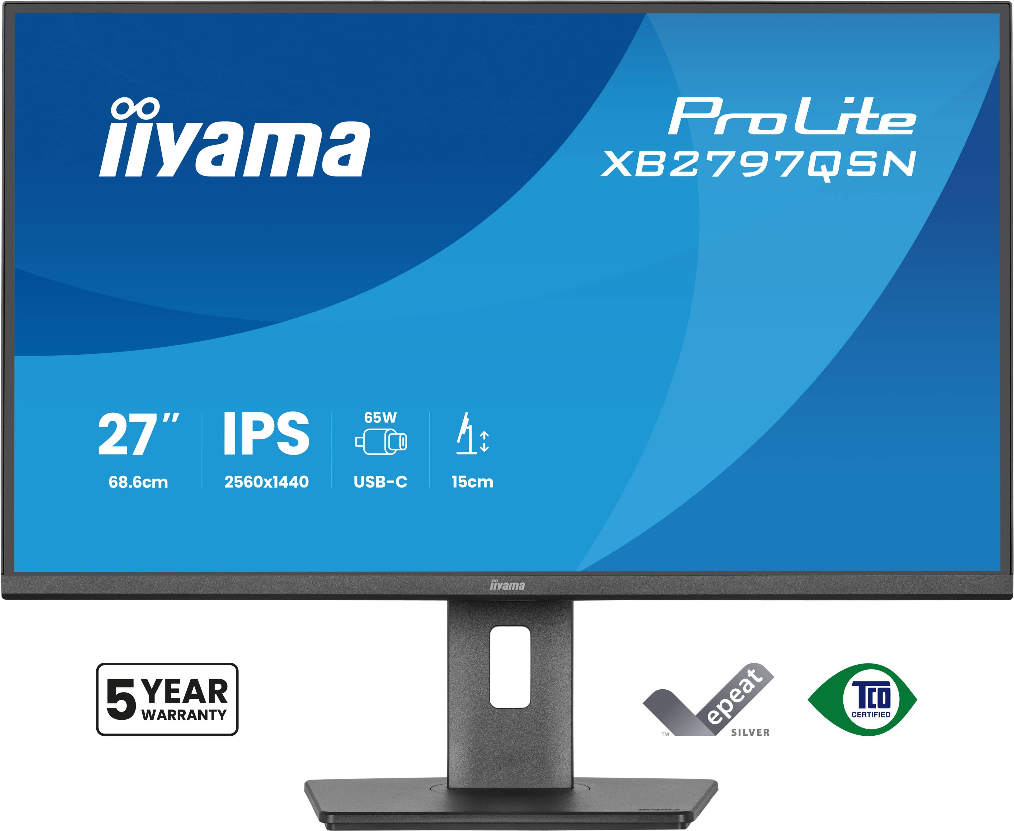 iiyama ProLite XB2797QSN-B1 écran plat de PC 68,6 cm (27") 2560 x 1440 pixels Quad HD LCD Noir