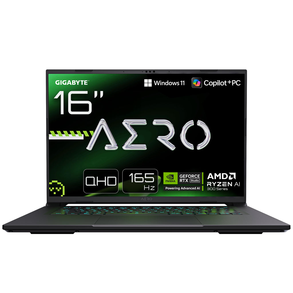 GIGABYTE AERO X16 1WH93DEC64AH Copilot+ PC AMD Ryzen AI 7 350 Ordinateur portable 40,6 cm (16") WQXGA 32 Go DDR5-SDRAM 1 To SSD NVIDIA GeForce RTX 5070 Wi-Fi 6E (802.11ax) Windows 11 Home Gris