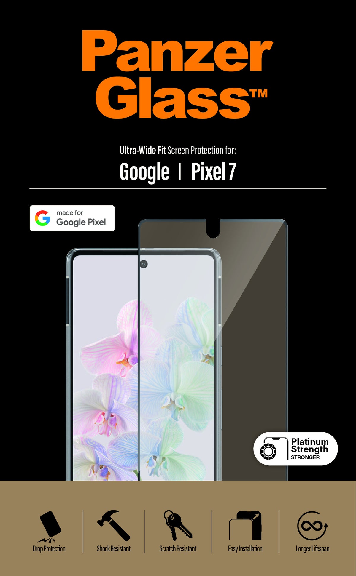PanzerGlass ® Screen Protector Google Pixel 7 | Ultra-Wide Fit Protection d'écran transparent 1 pièce(s)