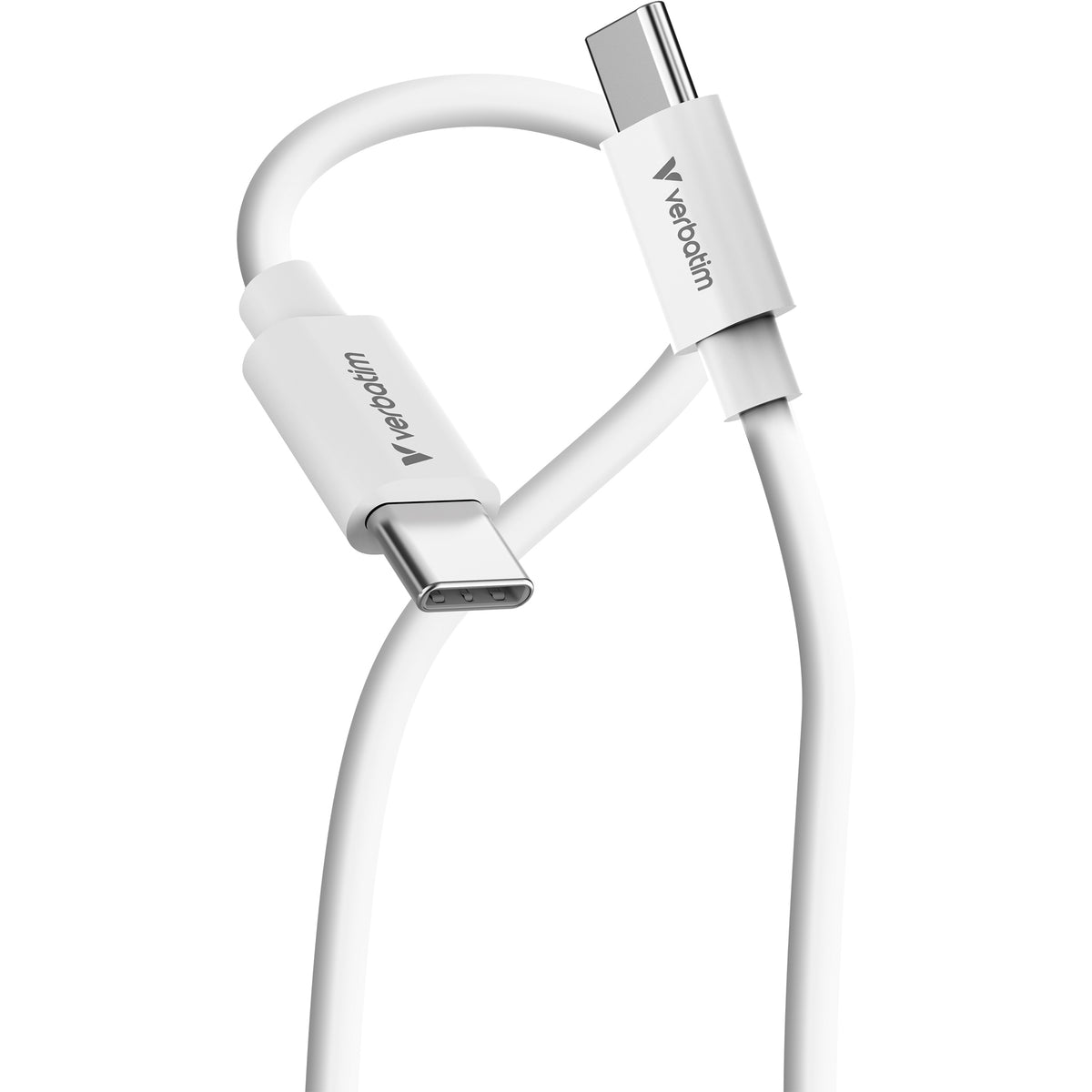 Verbatim 32391 Câble USB-C vers USB-C 2.0, 1 m, 60 W, 0,48 Gbit/s, Noir/Blanc
