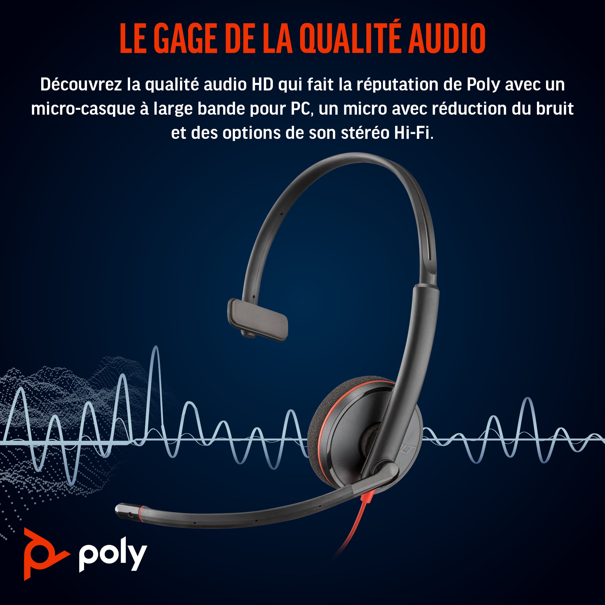HP Poly Micro-casque monaural USB-C Poly Blackwire 3210 + adaptateur USB-C/A (lot)