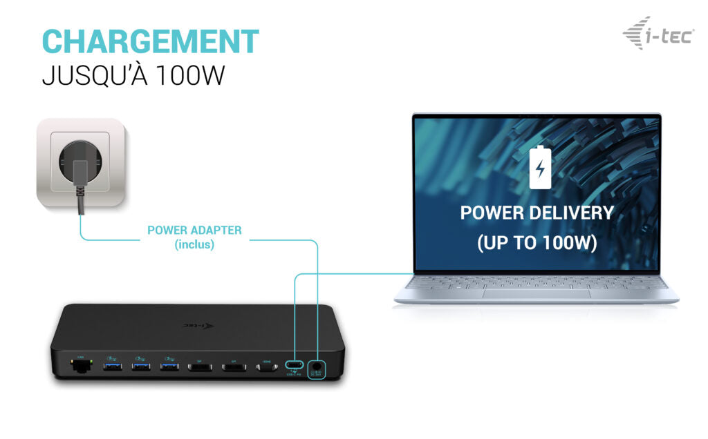 i-tec USB-C Triple Display Docking Station Gen 2 Pro + Power Delivery 100W