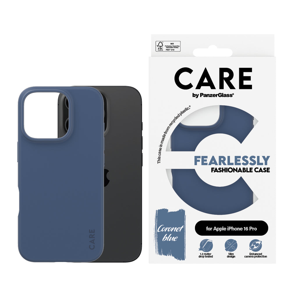PanzerGlass CARE™ by ® Case Blue iPhone 16 Pro coque de protection pour téléphones portables Housse Bleu
