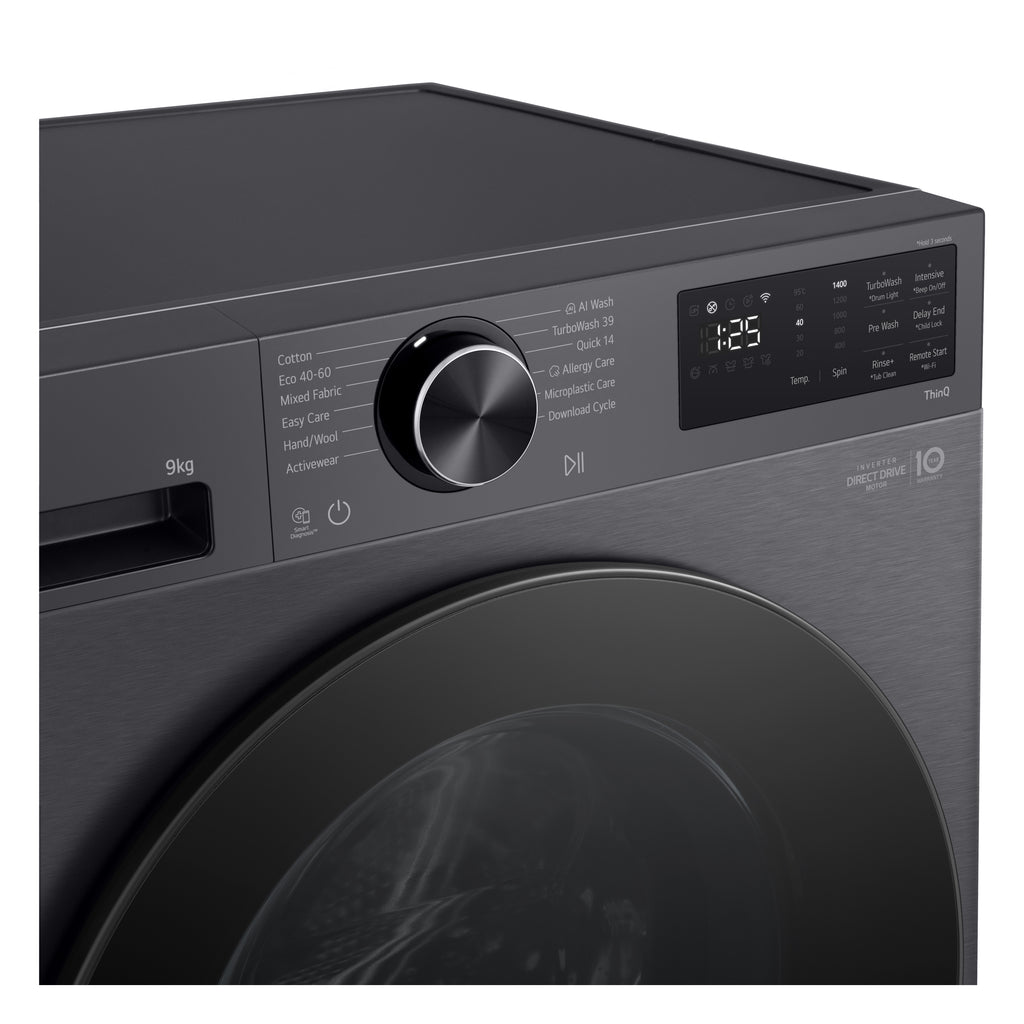 LG F2X50S9TBB machine à laver Charge avant 9 kg 1170 tr/min Noir