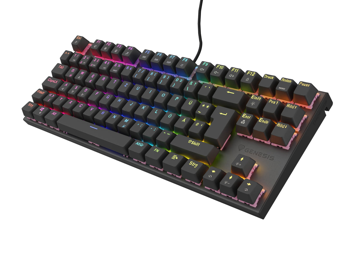 Clavier Gaming Mécanique NKG-1886 USB QWERTZ Allemand, Rétroéclairage RGB, Noir