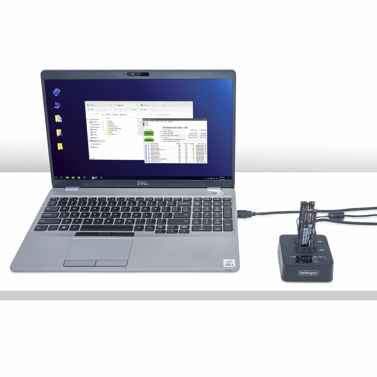 StarTech.com Duplicateur de Disque M.2 NVMe 1:1, Clonage Autonome jusqu'à 90Go/min, Station d'Accueil USB 3.2 20 Gbps, D