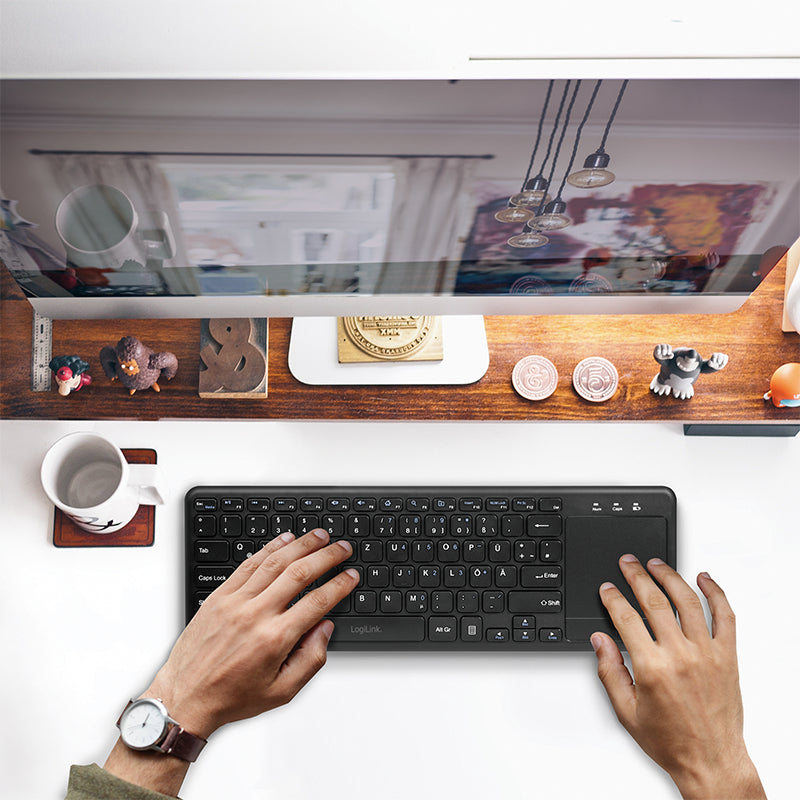 LogiLink ID0188 Clavier Sans Fil RF QWERTZ Noir - vue 6