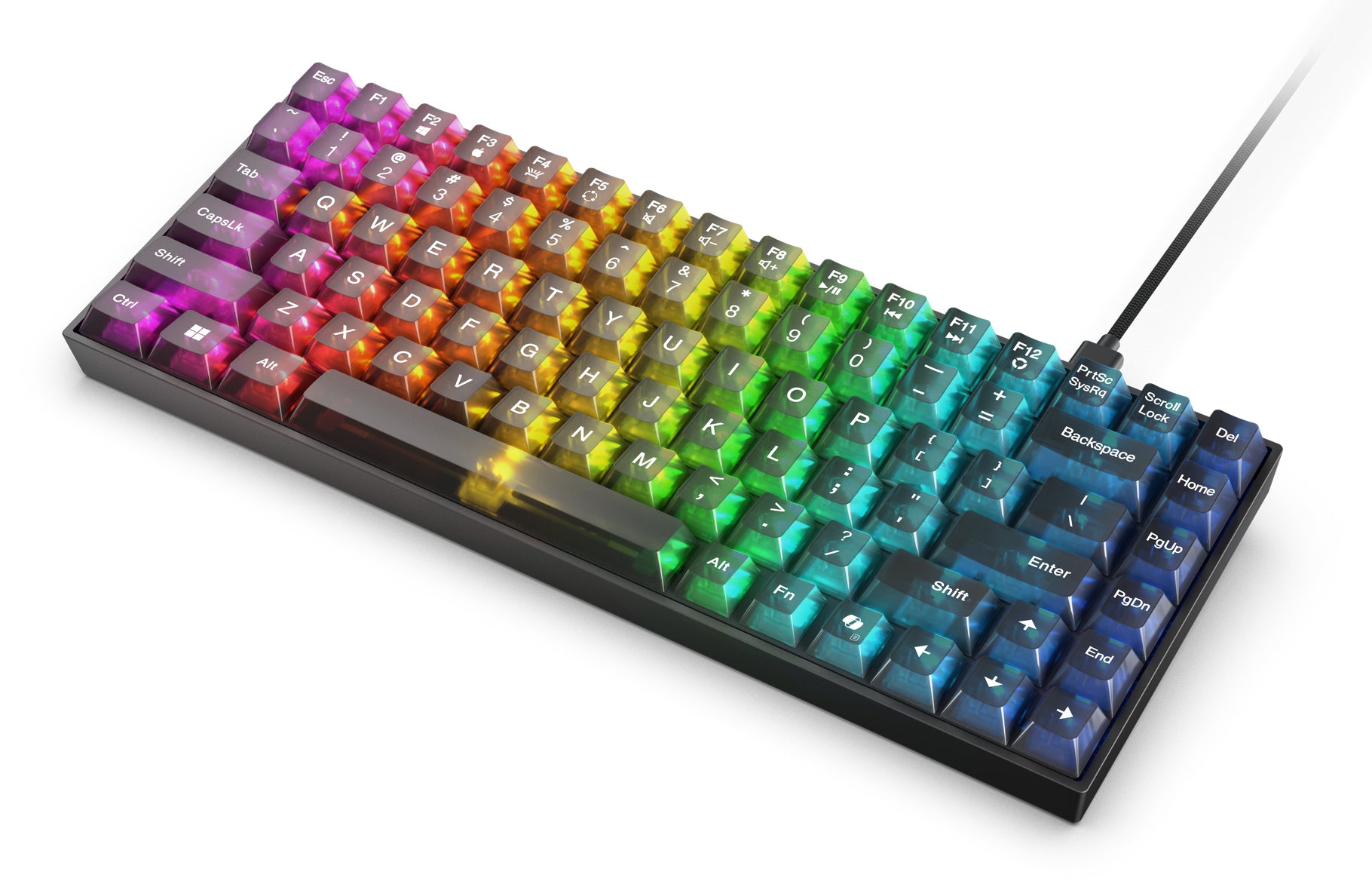 Lenovo Legion K510 Mini Pro clavier Gaming USB Anglais américain Noir, Transparent