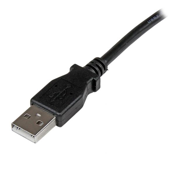 StarTech.com Câble USB 2.0 A vers USB B Coudé à Gauche Mâle/Mâle pour Imprimante, 3 m, Noir