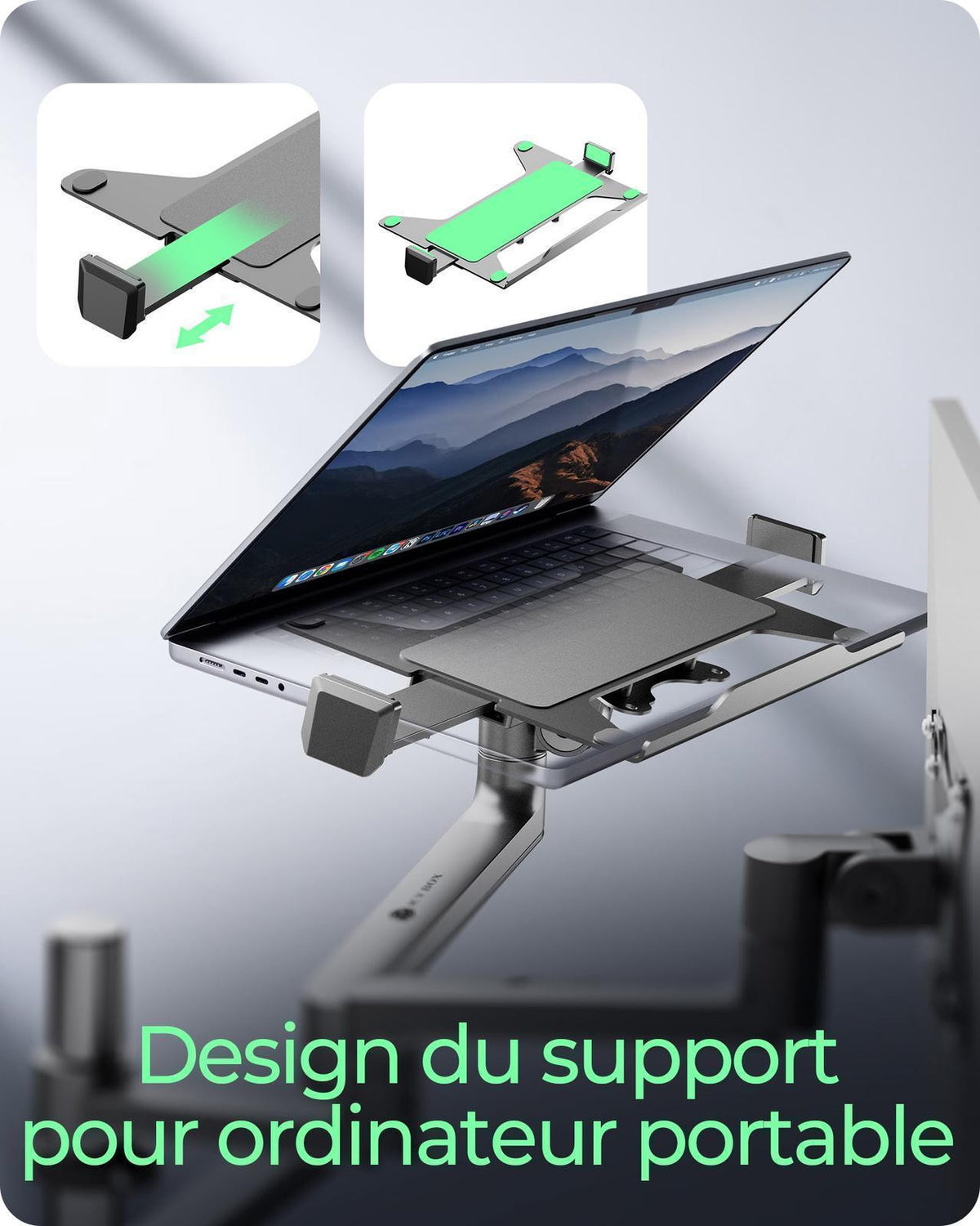 Support Bureau IB-MS622-T pour Écran jusqu'à 32 pouces et Ordinateur Portable, Noir