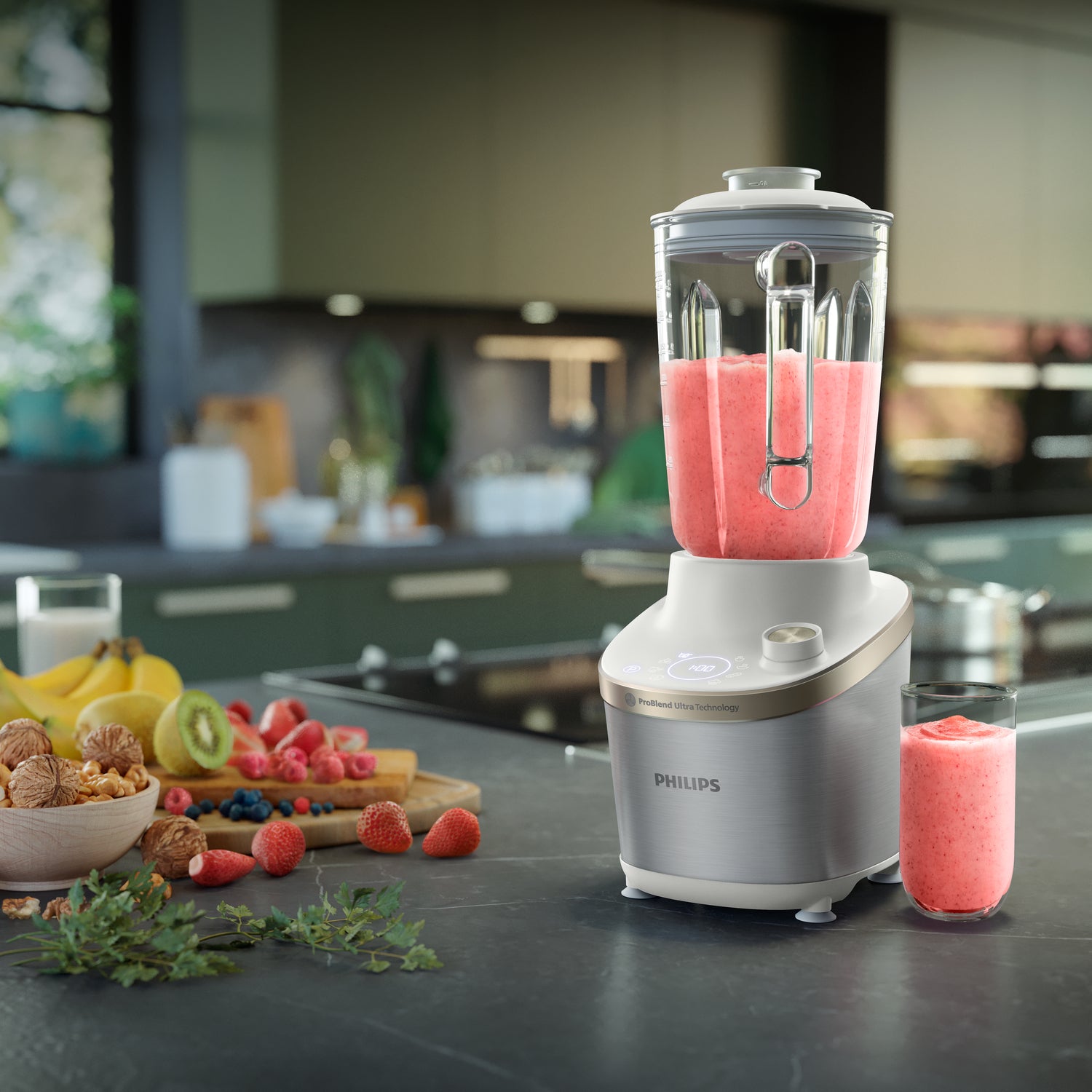 Philips 7000 series HR3760/01 blender 2 L Mélangeur de table 1500 W Acier inoxydable, Blanc